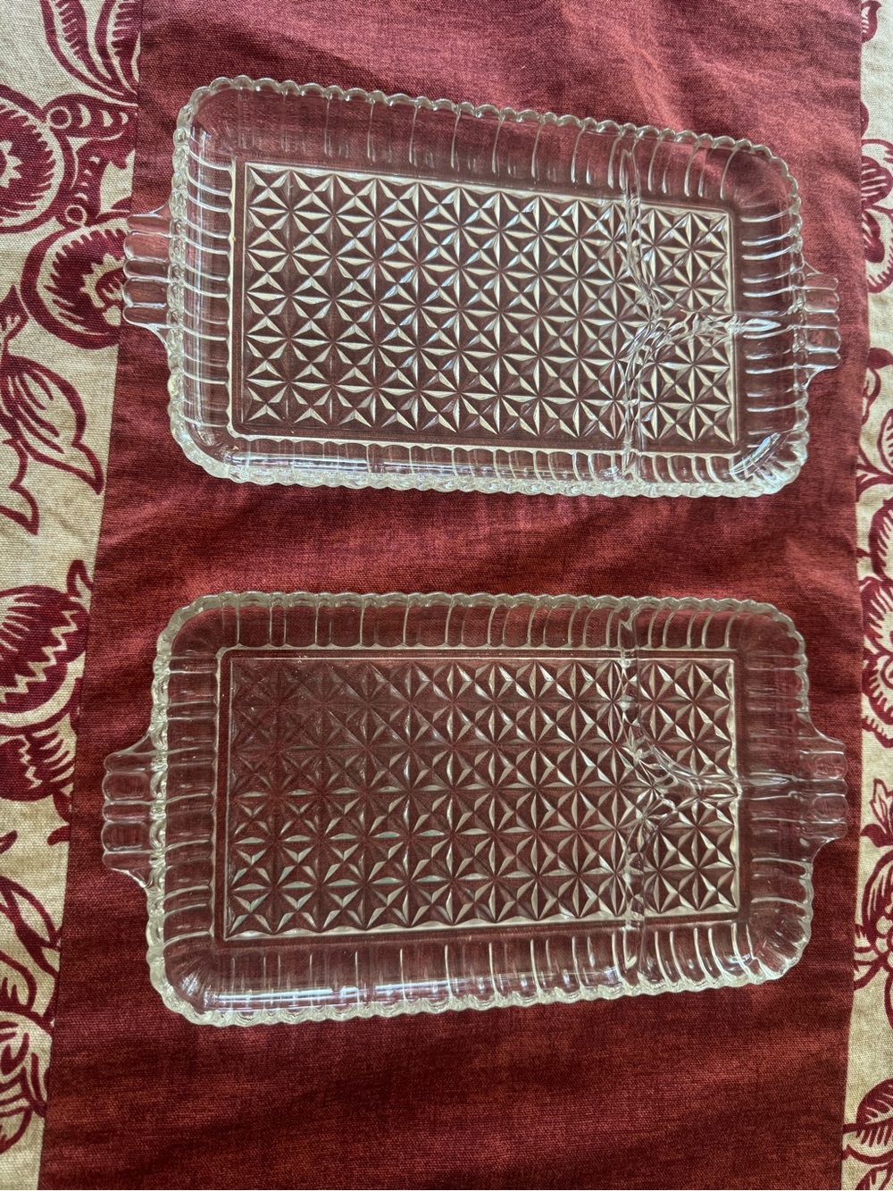 Vintage Anchor Hocking drink, snack, smoke trays